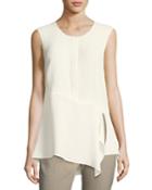 Crinkle Silk Georgette Ruffle-hem