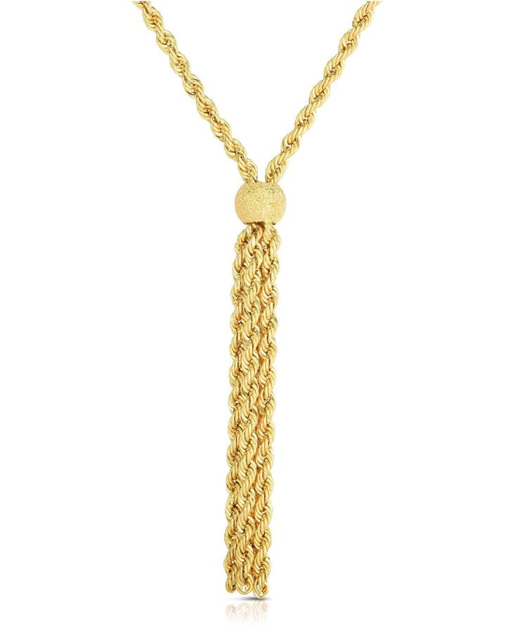 14k Italian Rope Tassel Necklace