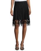 Brielle Pleated Chiffon & Floral-lace