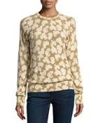 Sloan Cashmere Heart-print Sweatshirt, Brown
