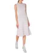 Sleeveless Round-neck Tonal-pintucking Knit