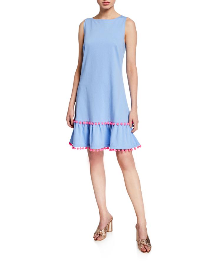 Tiered Pompom Dress