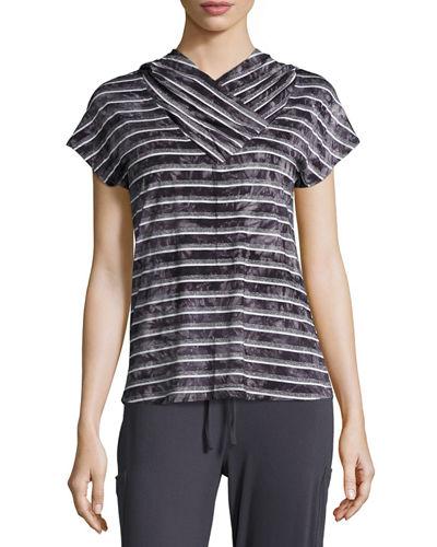 Tie-dye Short-sleeve Hoodie Top