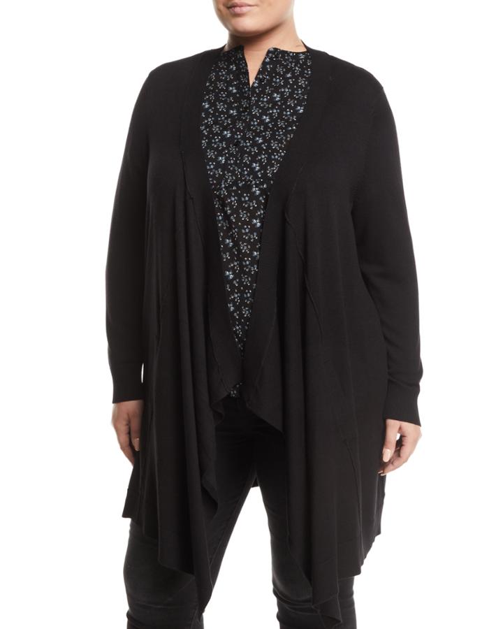 Draped-front Pocket Cardigan,