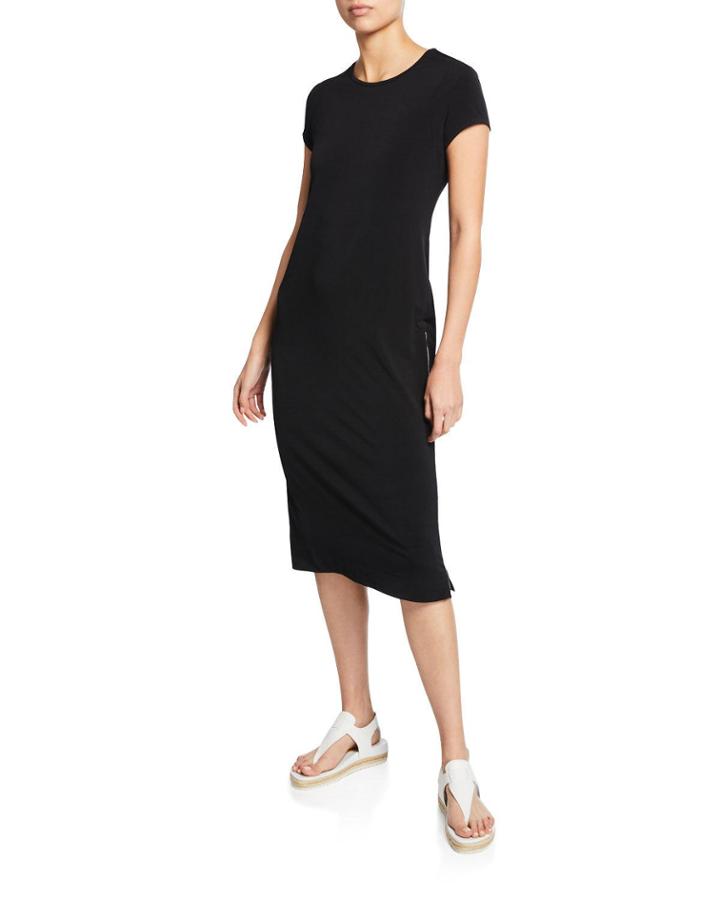 Devia Short-sleeve Jersey Tunic Dress W/