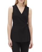 Pammie Sleeveless Finesse Crepe Wrap Blouse