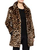 Leopard Faux-fur Topper Coat