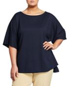 Wendy Half-sleeve High-low Top,
