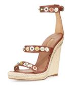 Byzantine Studded Wedge Espadrille Sandal,
