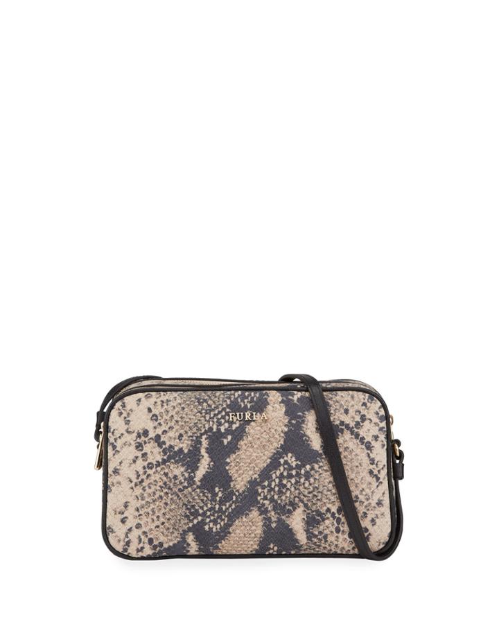 Lilli Xl Snake-embossed Camera Bag