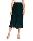 Pleated Wide-leg Cropped Culotte Pants