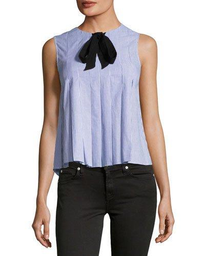 Tie-detail Striped Sleeveless Top,