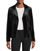 Velvet Moto Zip-front Jacket