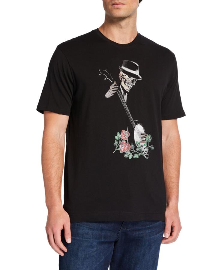 Men's Banjo Skull Graphic Short-sleeve T-shirt