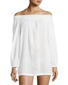 Off-the-shoulder Cotton Cover-up