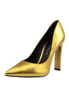 Aviana Metallic Pointed Pump, Amarillo