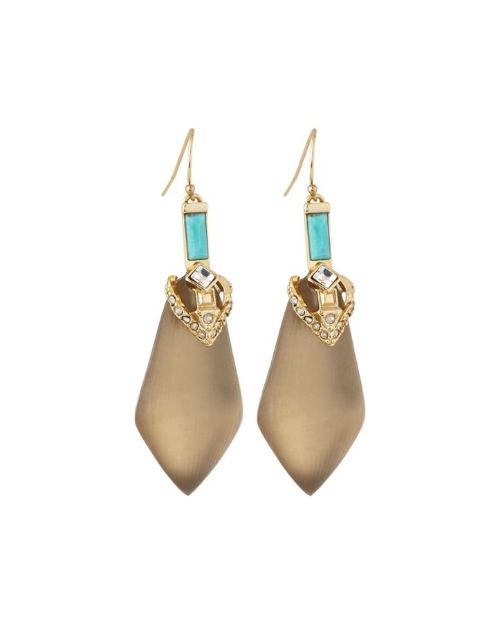 Alexis Bittar Small Lucite & Crystal Drop Earrings, Warm Grey, Women's,