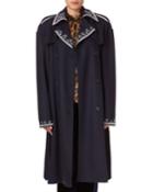 Amur Beaded Large-shoulder Trench Coat