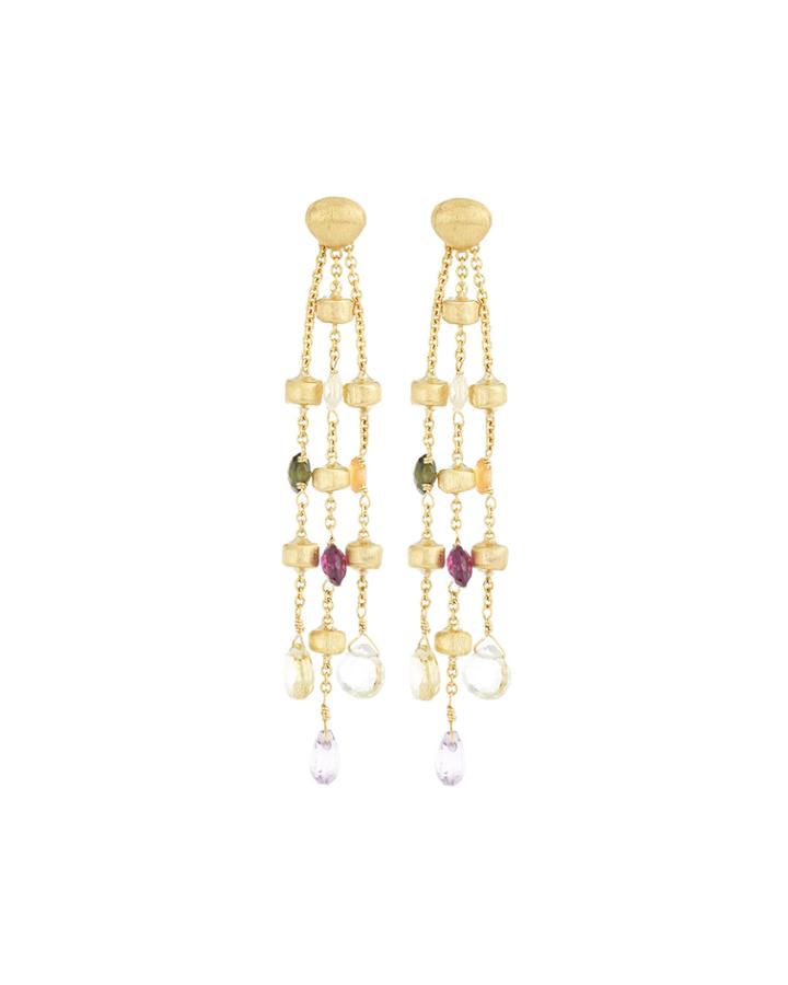 Marco Bicego Paradise 18k Gold & Gemstone Three-strand Drop Earrings, Women's