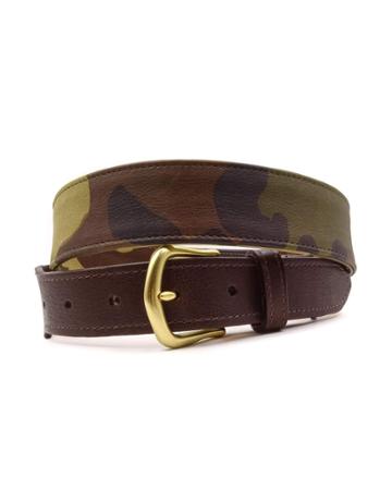 Men's Camouflage Leather Belt, Green