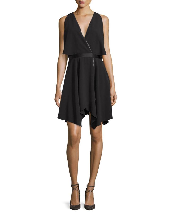 Cold-shoulder Cocktail Dress, Black