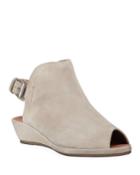 Lyla Suede Peep-toe Wedge