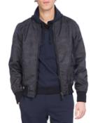 Scritto Camouflage Bomber Jacket, Dark Blue