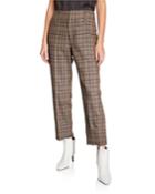 Double-cuff Straight-leg Check Pants