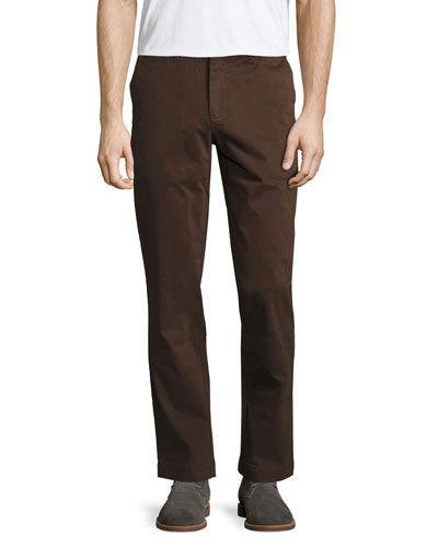 Bowie Flat-front Chino Pants, Brown