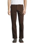 Bowie Flat-front Chino Pants, Brown