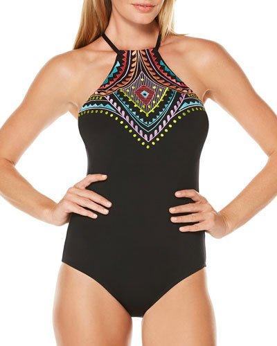 Halter Print One-piece