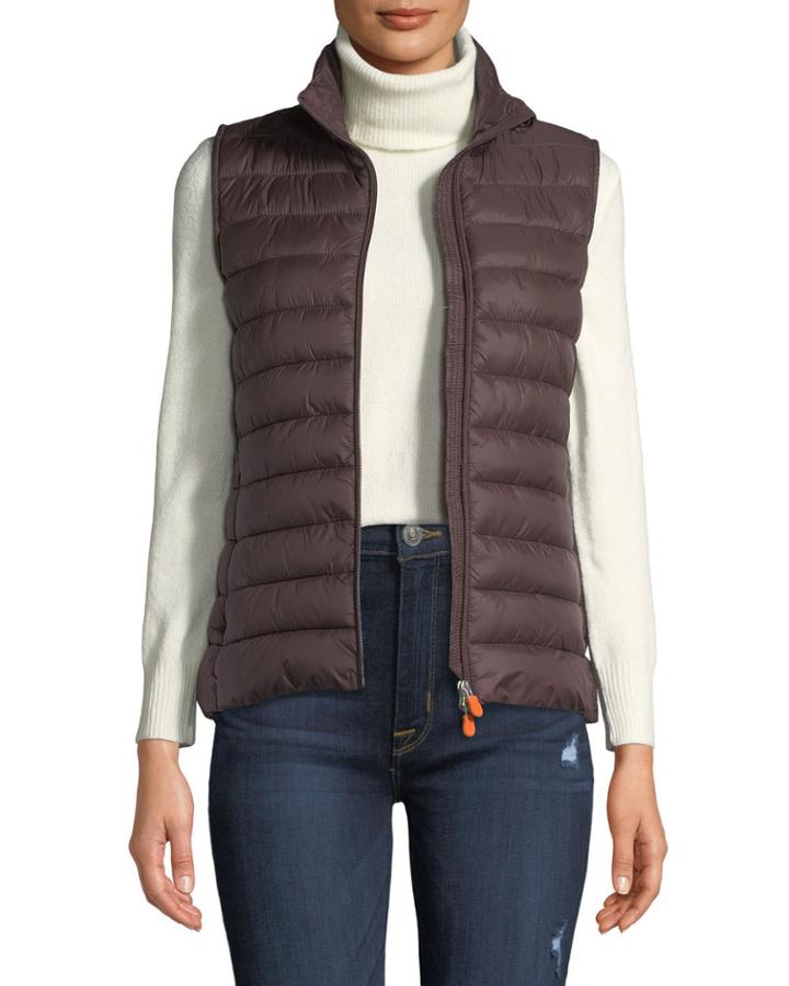 Zip-front Puffer Vest