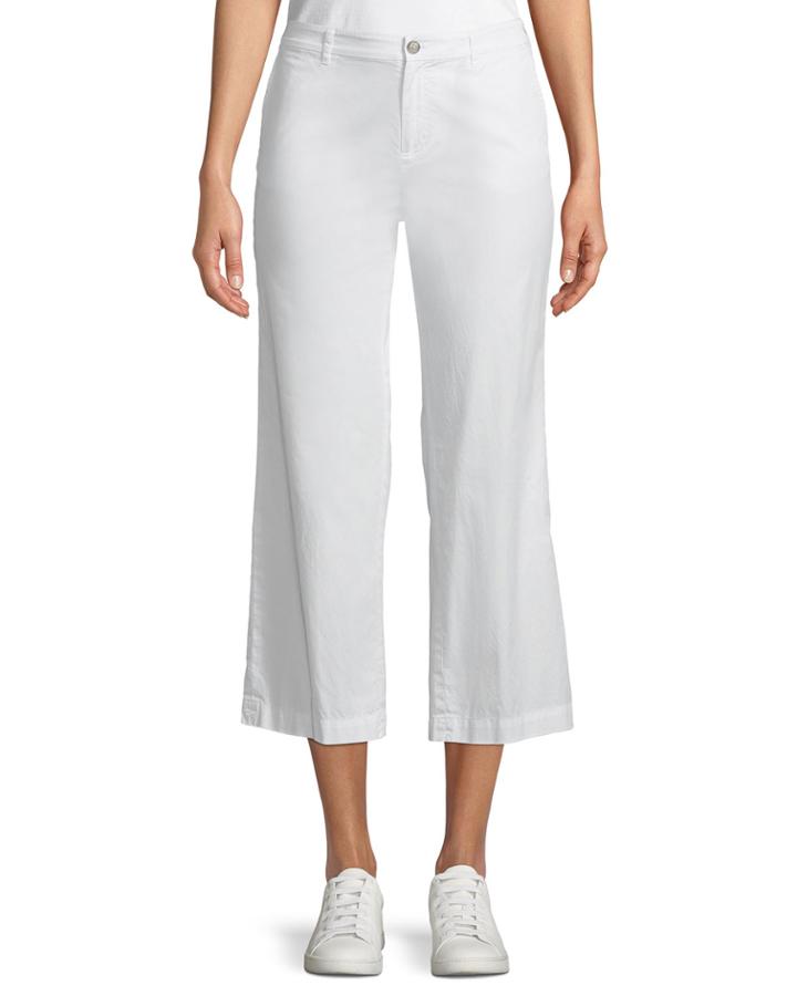 Cropped Straight-leg Poplin Pants