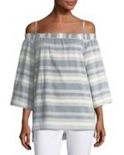 Striped Off-the-shoulder Blouse