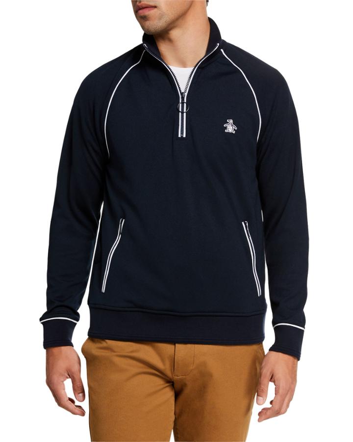 Men's Contrast Piped Pullover