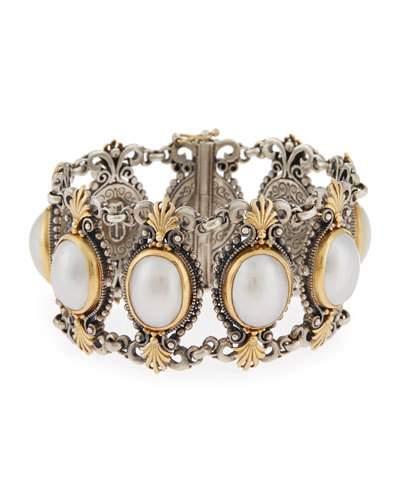 Silver & 18k Australian Mabe Pearl