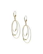 18k Gold Caviar Ball 3-hoop Earrings