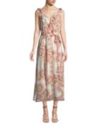 Ruffle-trim Rustic-medallion Print
