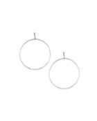 14k White Gold La Bangle Hoop Earrings