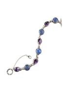 Amethyst & Chalcedony Station Bracelet