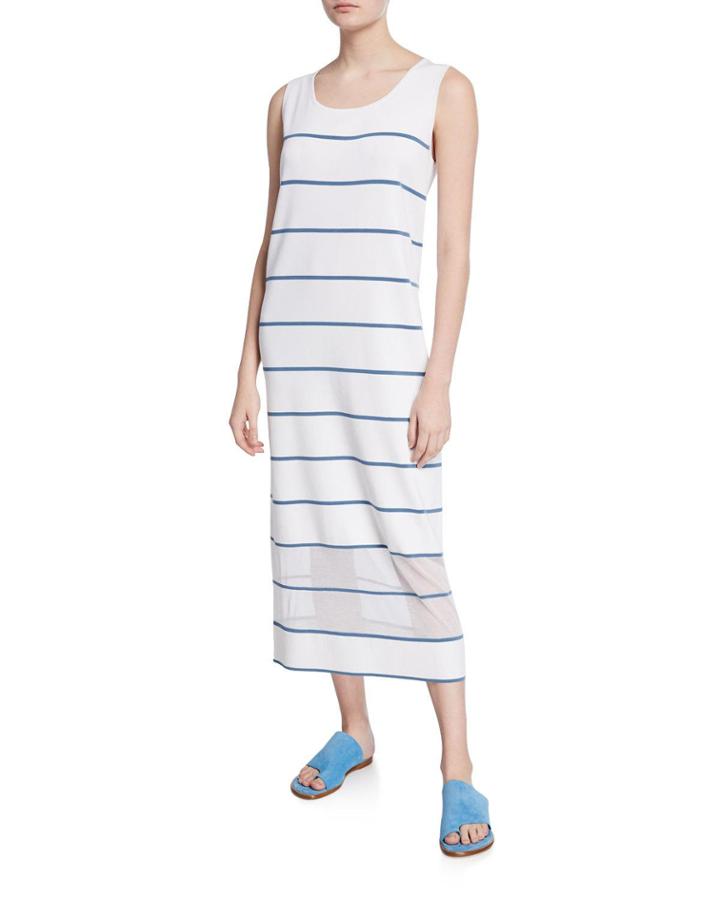 Long Stripe Sleeveless Dress