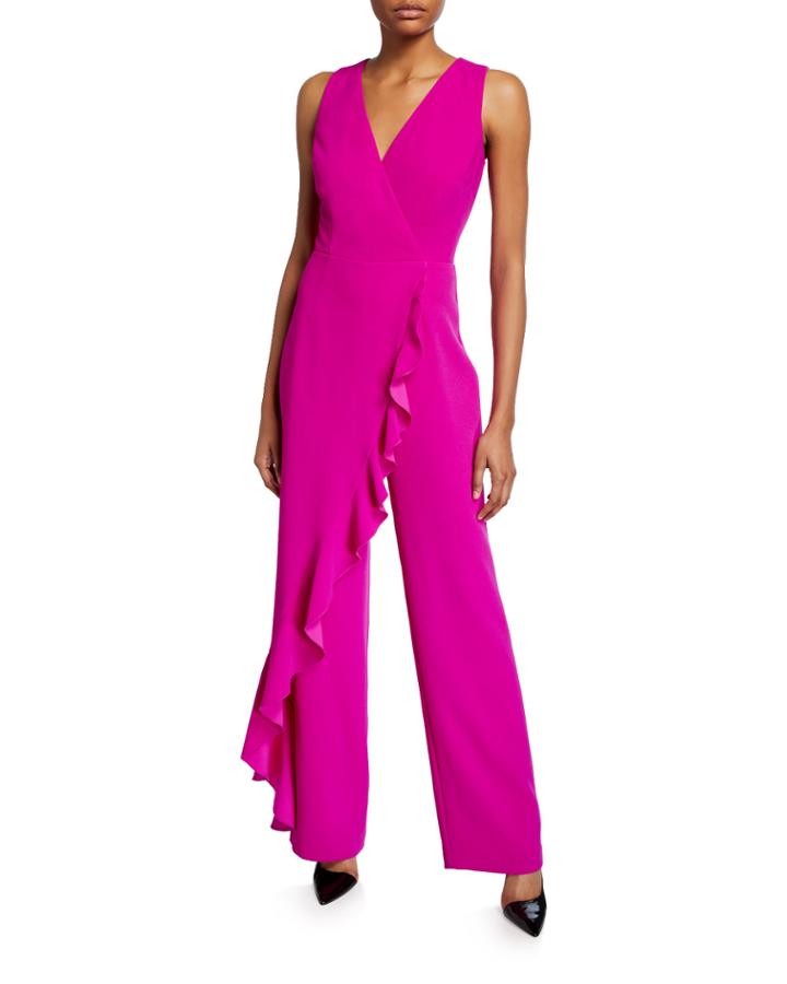 Minimalist Sleeveless Ruffle Overlay Jumpsuit