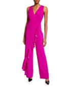 Minimalist Sleeveless Ruffle Overlay Jumpsuit