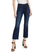 Cropped High-rise Boot-cut Jeans With Vented Hem