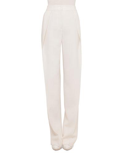 Double-faced Front-pleated Wide-leg Pants