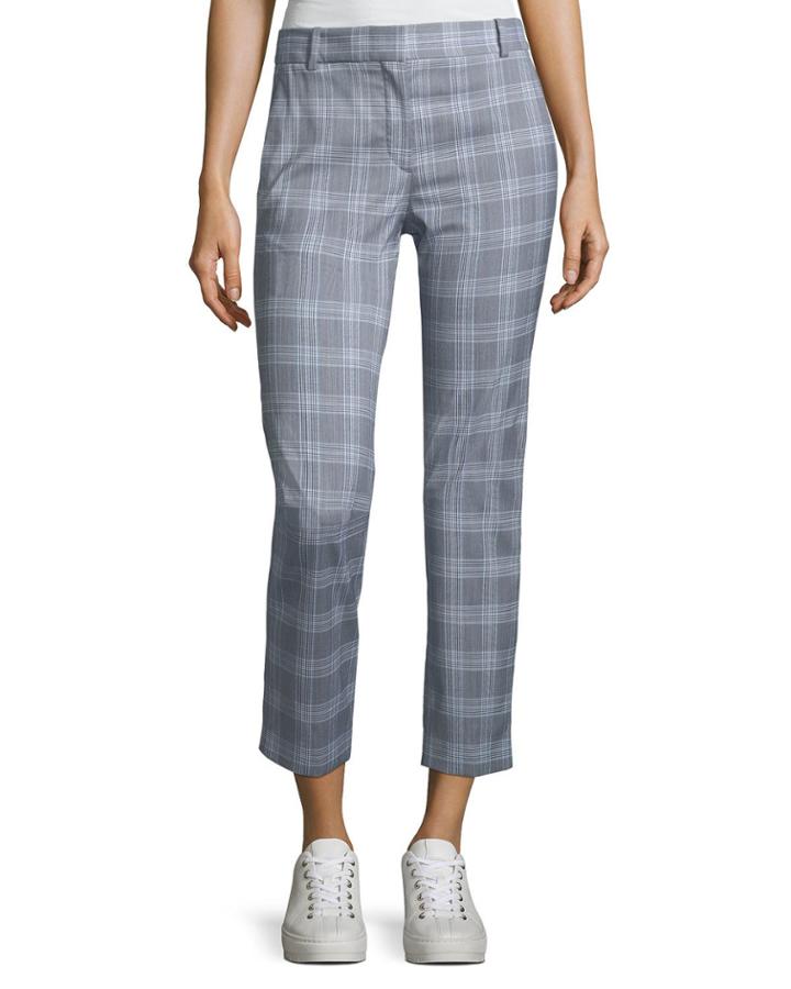 Maple-check 2 Straight-leg Ankle Trousers