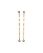 18k Pebbles Linear Diamond Drop Earrings