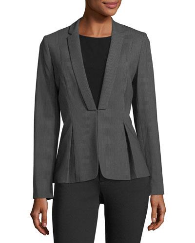 Pinstriped Pleated Jacket