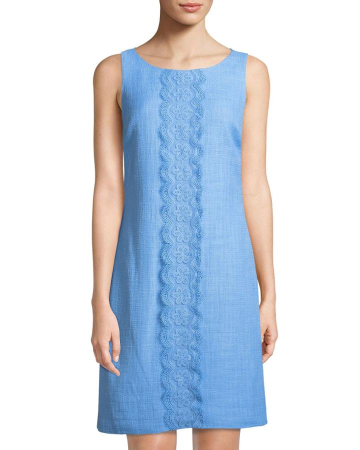 Sleeveless Lace-center Tweed