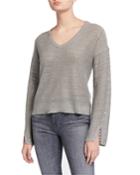 Hermosa Heathered V-neck Pullover